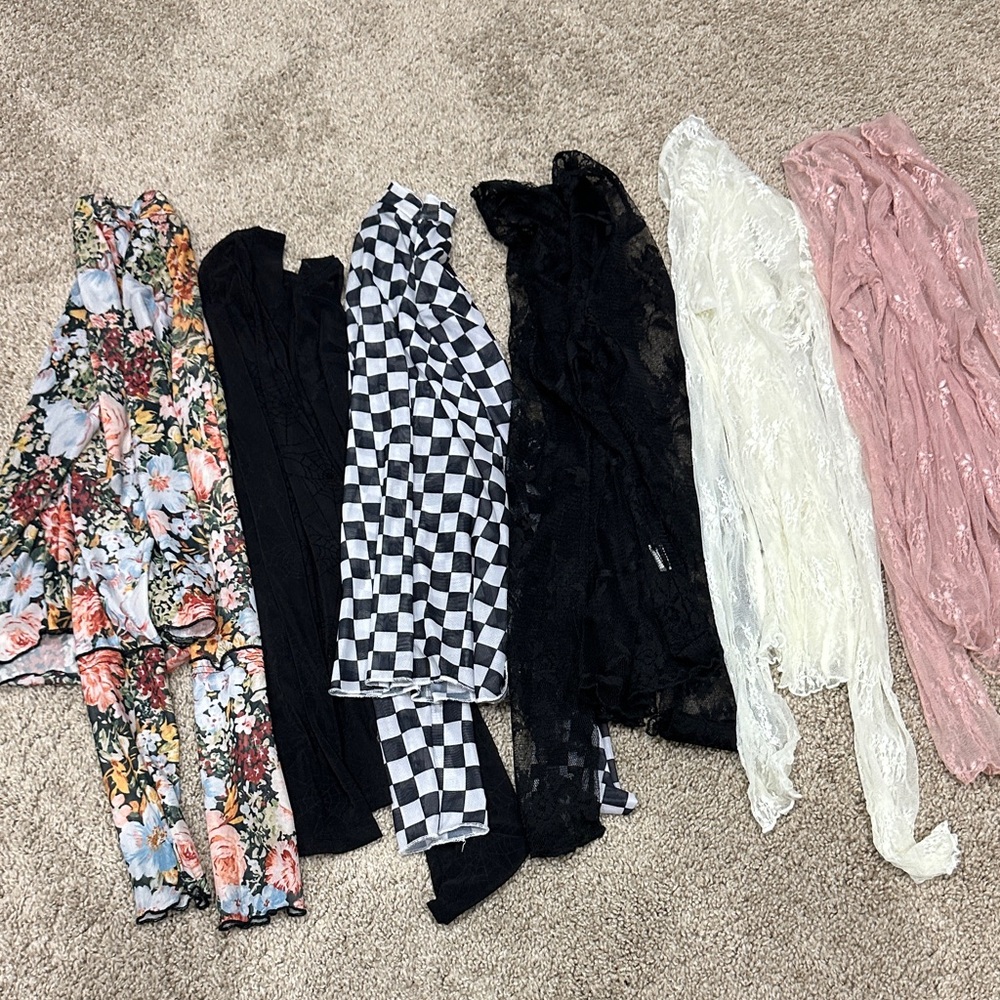 Long Sleeve Tops - Floral, Black, Checkered, Cream, and Pink.